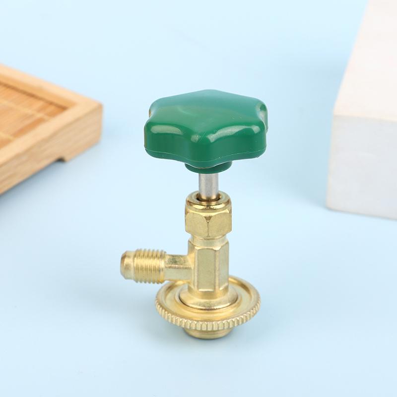 

1 шт. Клапан для дозирования низкого давления Открывалка для бутылок Разъем 1/4 SAE Mayitr Прокалыватель баллона для хладагента для газа R22 зелёный