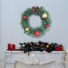 Yousheng 6" Mini Christmas Wreath Small Artificial Greenery Pine Garland with Glitter Balls And Bow for Holiday Home Decor