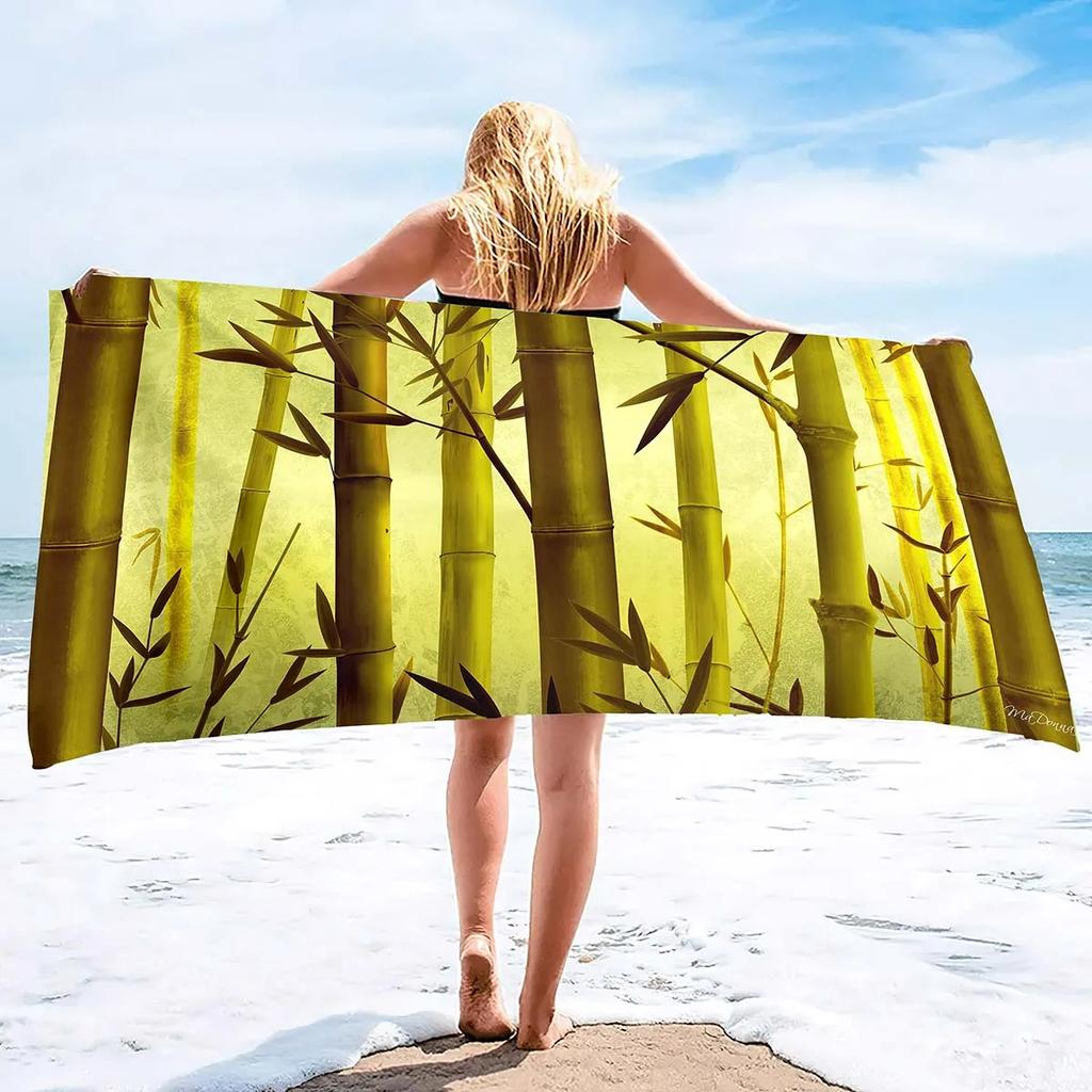 Bamboo Beach Towel Microfiber Bath Towel Quick Dry Sand Free Towels For Vacation Outdoor Swimming Pool Beach Yoga Travel Sport
