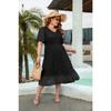 Taglie Forti Tinta Unita Casual Vacanza Eleganti Abiti Midi