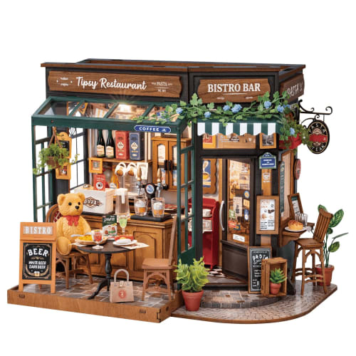 ROBOTIME Miniature House, Miniature Dollhouse Model Kit, Model House, DIY Handmade Assembly, Wooden Puzzle, Woodcraft, Interior Decor, Time Killer, Fo