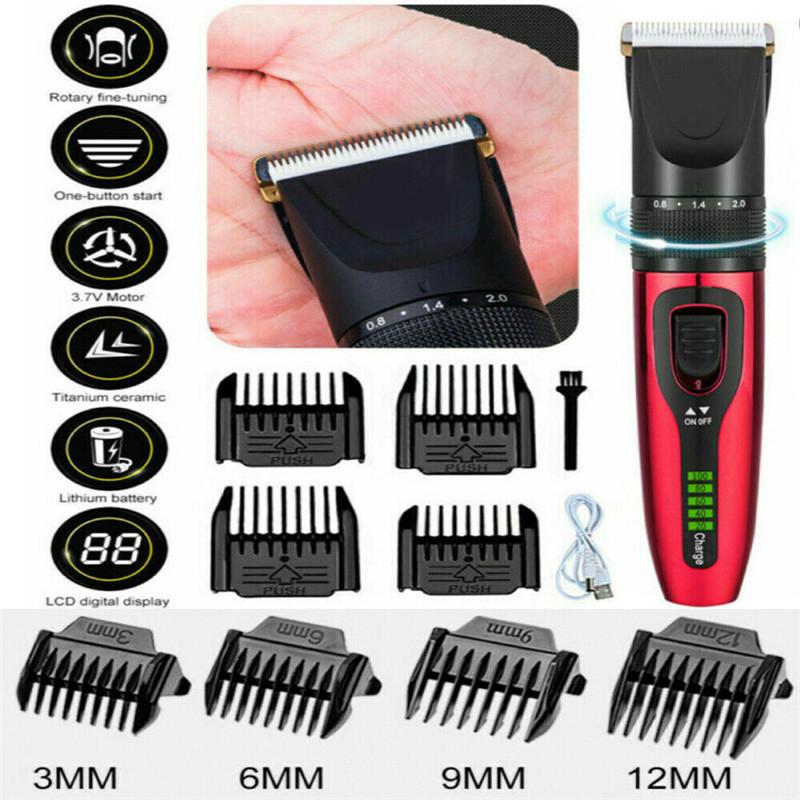 Mens Electric Trimmer Cutter Hair Clipper Cutting Machine Beard Barber Razor Kit
