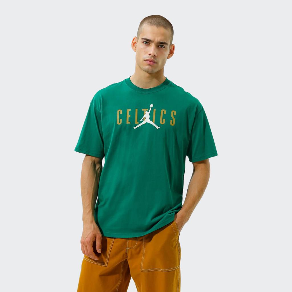 Jordan Boston Celtics Courtside Pullover Short Sleeve T-Shirt Men Tops Green DA6505-312