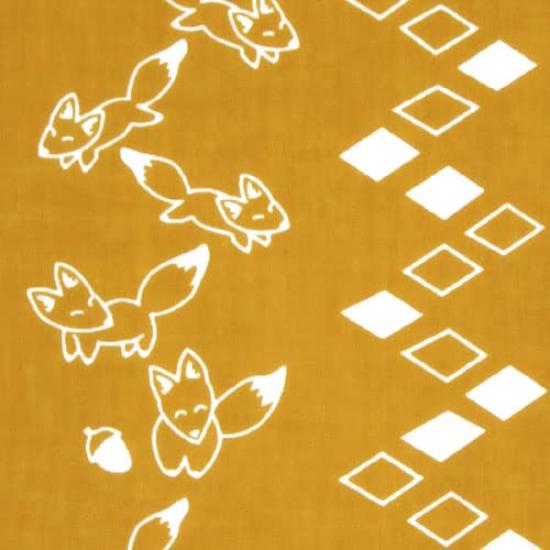 Dyeing Anbo Hand Towel Mountain Path Authentic Dyed Cotton Tokuoka Made in Japan 35cm x 100cm "Fox Mustard" 100%
