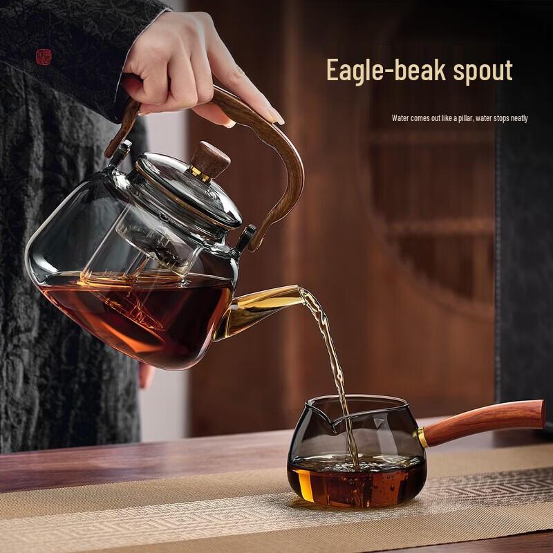 YIHUTEA High Borosilicate Glass Tea Pot with Strainer