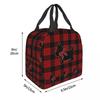 Black Scottie Dog Plaid Tartan Scottish Terrier Lover Insulated Lunch Bag for Women Kids Portable Food Boxes Thermal Lunch Box