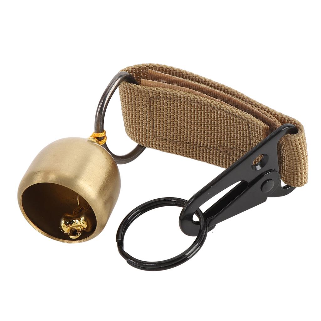 Bear Bell Thickened Webbing Brass with Snap Hook Clear Sound Keychain Bell for Outdoor Climbing