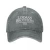 Casual Lehman Brothers Baseball Cap Unisex Distressed Washed Snapback Hat Risk Management Outdoor Hats
