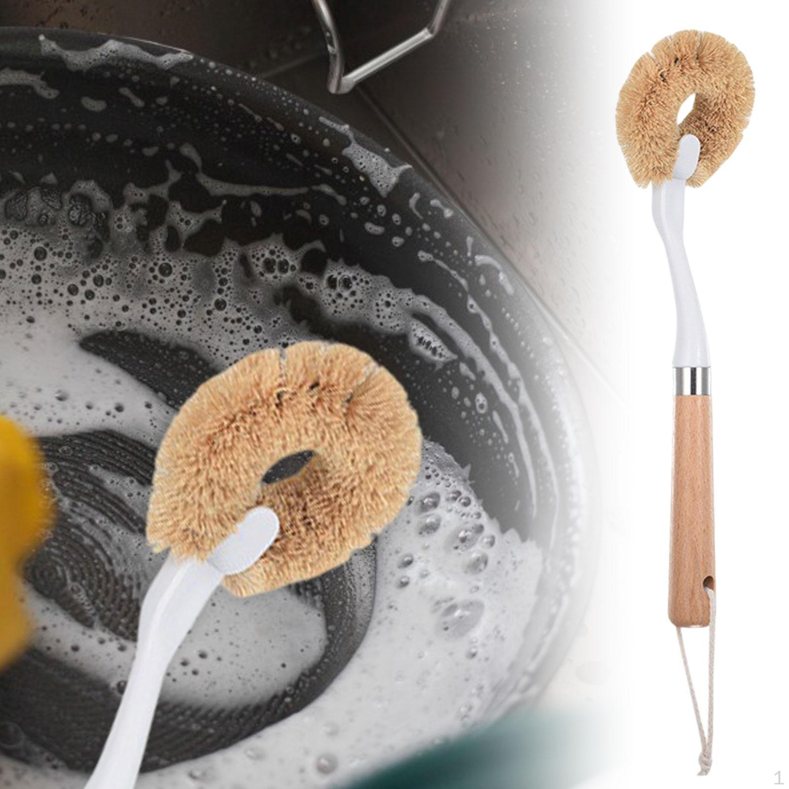 

Wodden Cleaning Brush Pot Removes Oil and Dirt Stains Pan Scrub Dish for Kitchen