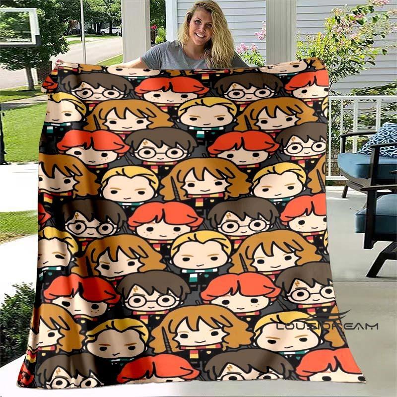 Cute & Kawaii-Style 3D Printed Blanket — Harry Potter Theme: Warm and Cozy Flannel Throw. Perfect for Bedrooms, Sofas, Beds, Sea