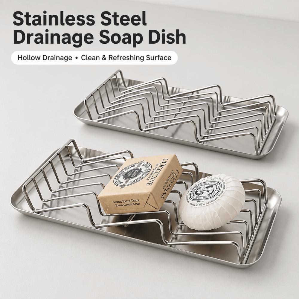 W-Type Soap Dish Stainless Steel Soap Tray Creative Soap Holder Household Supplies