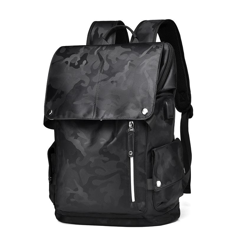 Men's Backpack: Fashionable, Trendy and Personalized Computer Backpack with Large Capacity and USB Interface. Korean Version Student Backpack