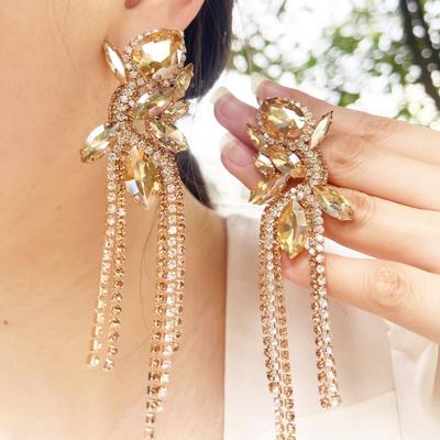 Oorbellen Bloemen Tassel Oorbellen Dames Bstyle Overdreven Bruid Luxe Sieraden Accessoires
