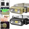 XPE + COB Sensor LED Headlamp USB Rechargeable Lightweight Headlight for Outdoor Running Cycling Camping