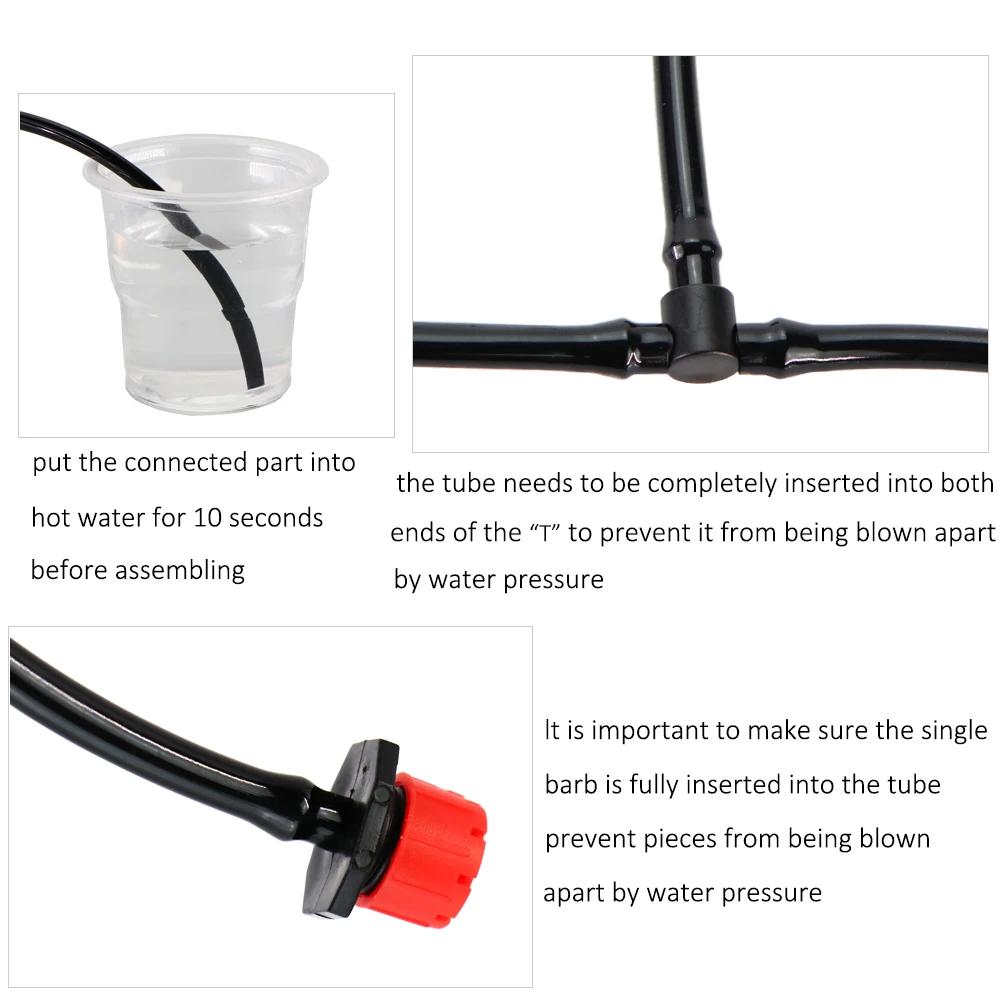 10-1000PCS Garden Water Connector Drip Irrigation for 1/4'' Tubing Hose Accessories Joint Barbed Tees Cross Eng Plug Adaptors