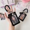 Korean Version Black Leather Three Inch Card Holder, Student Polaroid Star Chasing Display Card Bag, Travel Subway Card Holder