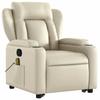 Massage Recliner with Rising Assistance Cream Artificial Leather