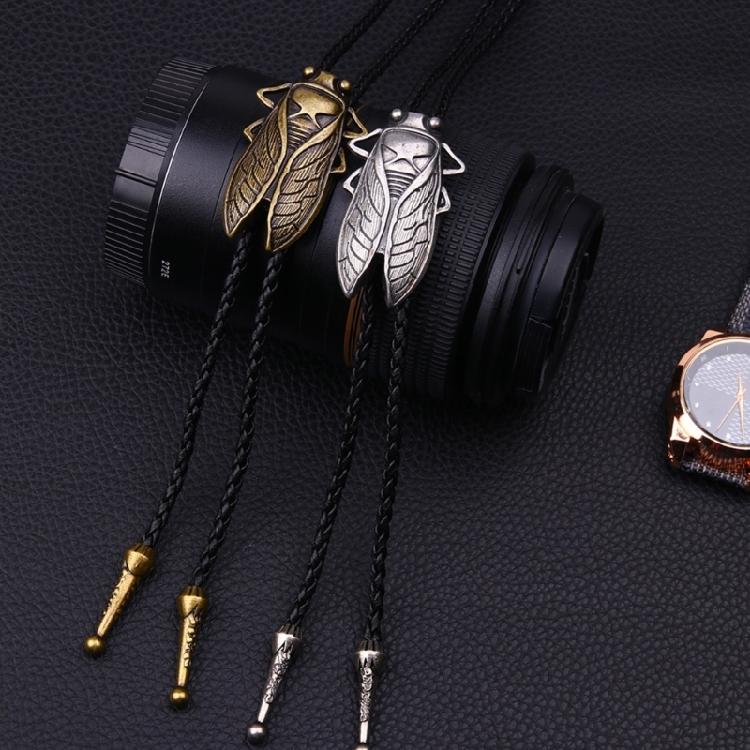 Bolo Tie for Men Western Cowboy Style Necktie with Carved Cicada Buckle Decors