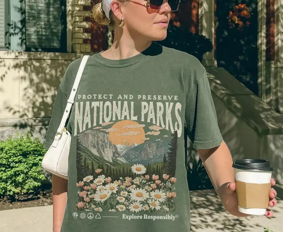 National Parks T-Shirt Nature Lover Shirt Parks Over Profit Tee Protect Park XXXXL