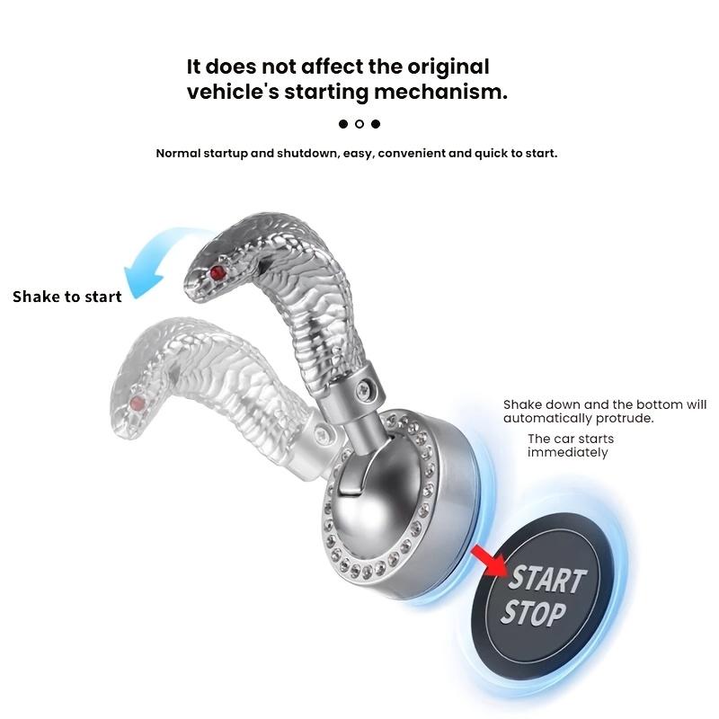 One-Touch Button Metal Snakehead Car Start Button Push Start Cover Automotive Car Engine Push Start Stop Lever Auto Accessory