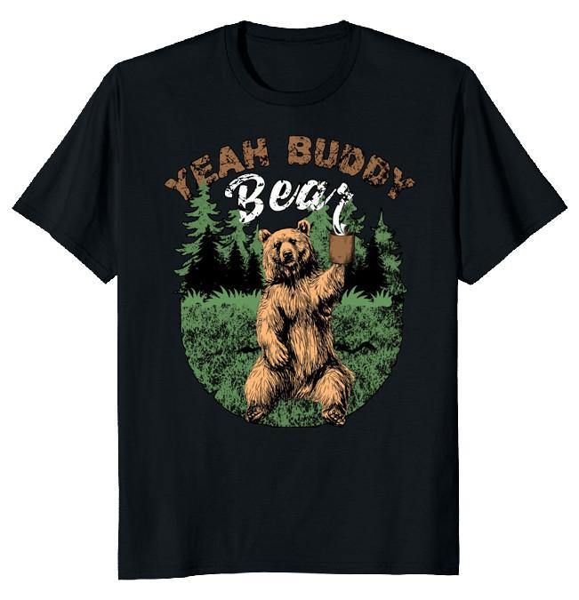NEW LIMITED Yeah Buddy Bear Coffee Classic Novelty Tee XL