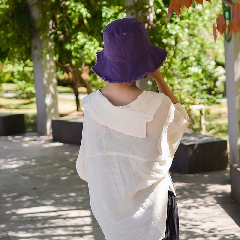 Sunshade Raw Edge Fisherman Hat Foldable Sun Protection Basin Cap Versatile Thin Bucket Hats  Sport