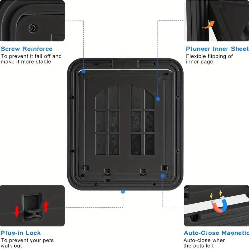 Dog Screen Door Catsscreen Door Pet Screen Door Flap Opening Dog Door For Screen Door Magnetic Self-Closing Screen Door For Dogs