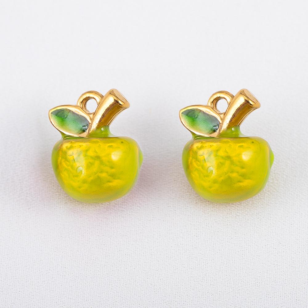 2pcs Stainless Steel Enamel Cute Strawberry Banana Corn Grape Cherry Charms Gold Plated DIY Bracelet Earrings Jewelry Findings