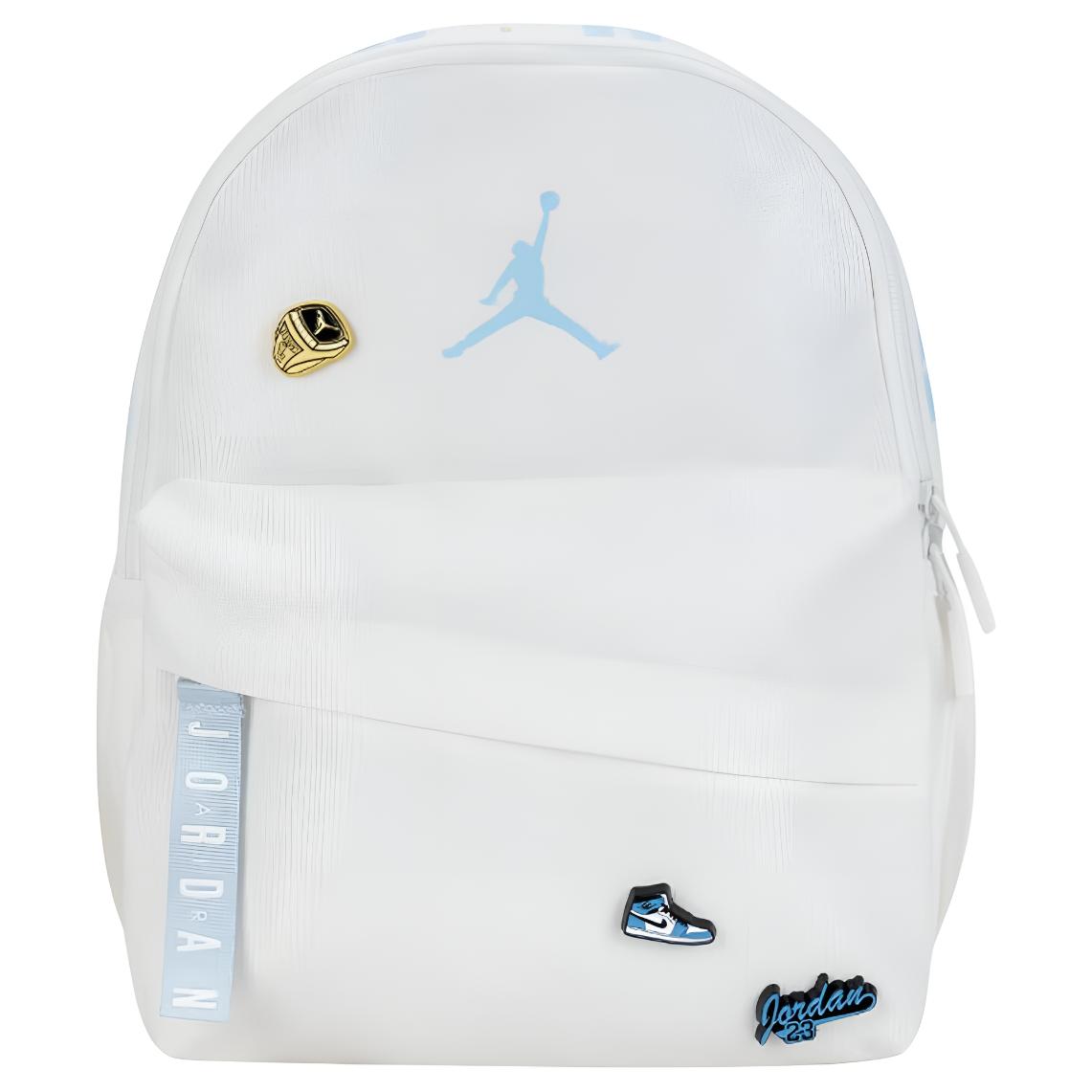 

Jordan 10L Metal Badge Polyester Backpack Small Unisex Backpacks White Blue JD2623068PS-001 White Blue