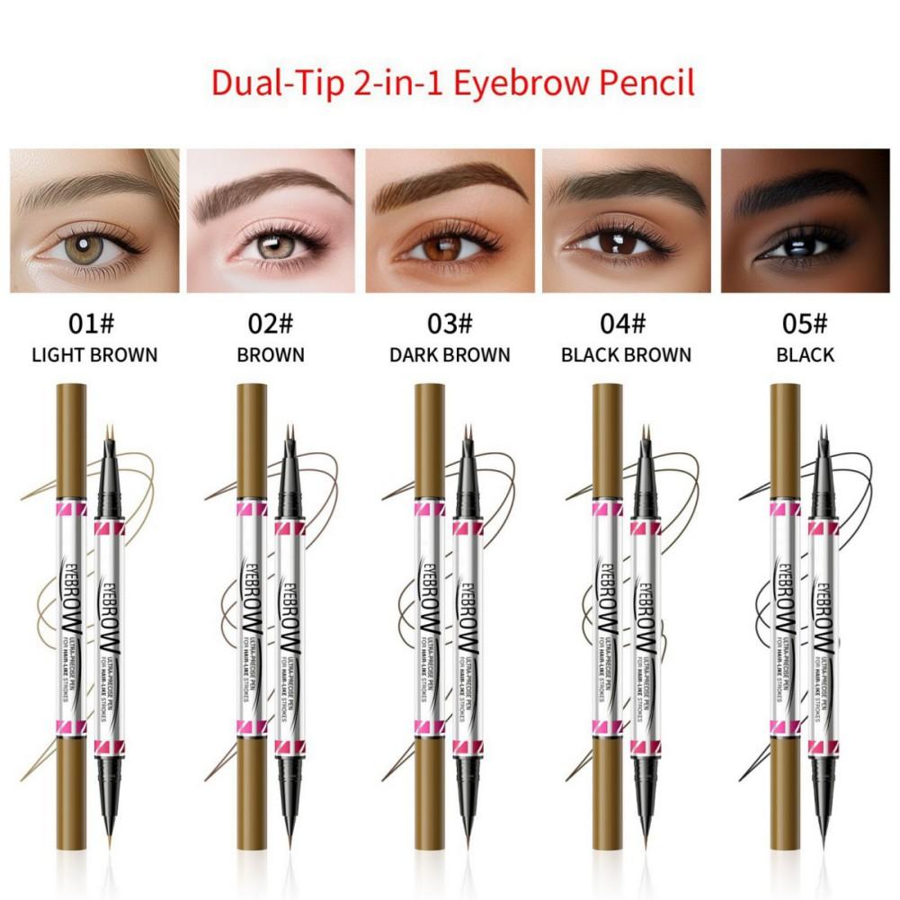 Waterproof Dual-Ended Eyebrow Pen and Eyebrow Brush