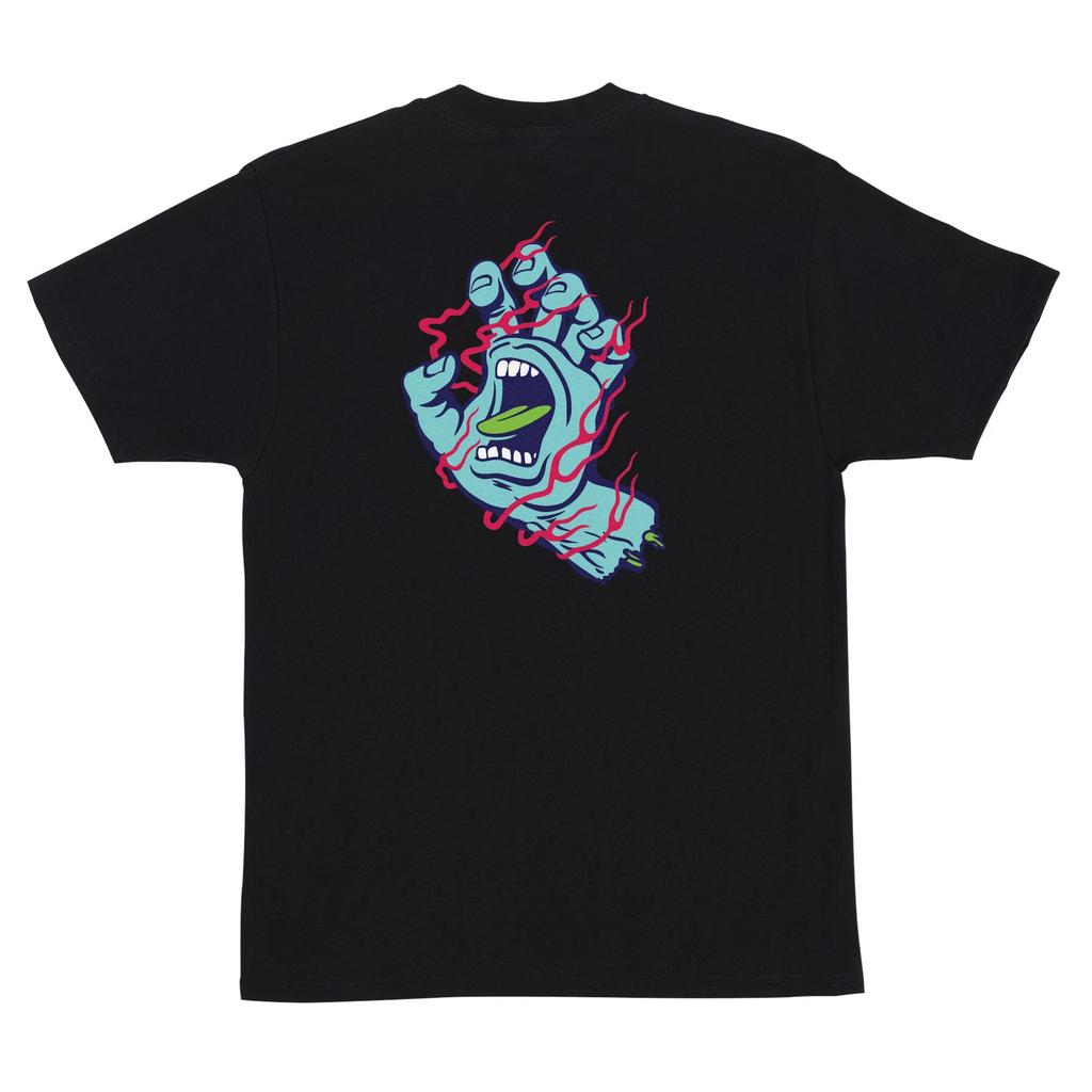 T-shirt Skateboard Santa Cruz SCREAMING INFERNO HAND NERA