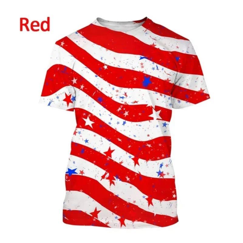 New Fashion Stripes Vertigo Casual Round Collar Unisex Short Sleeve Colorful Striped Personality 3D Printing T-Shirt