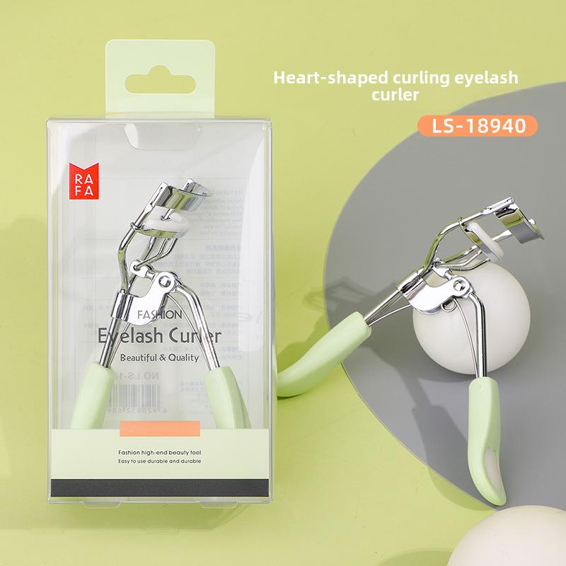 Lafa Heart-Shaped Stainless Steel Eyelash Curler with Non-Slip Handle, Wide-Angle Fit, Model LS-18940
