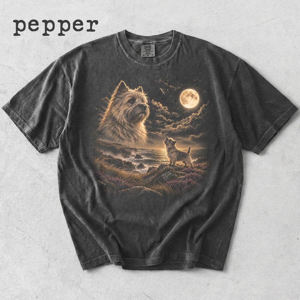 Cairn Terrier Howling To The Moon Shirt, Cute Dog Moon Tee Gift, Pet Lover Shirt, Comfort Colors Shirt
