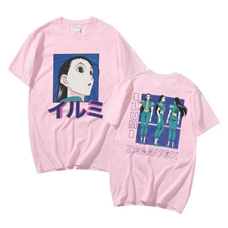 90s Anime Hunter X Hunter Double Sided Print Tshirt Unisexga Unisex Women Fashion Oversized T-shirts Illumi Zoldyck Graphic T Shirt