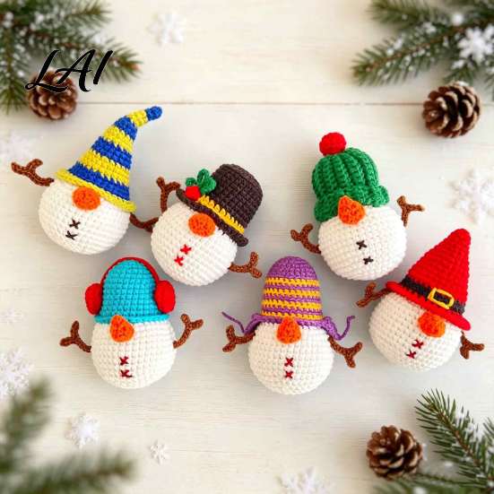 Soft Yarn Craft Decorations Handmade Crochet Christmas Animal Ornament Cute Hanging for Charming Girl Style Ornaments Car Rearview Mirror Bag
