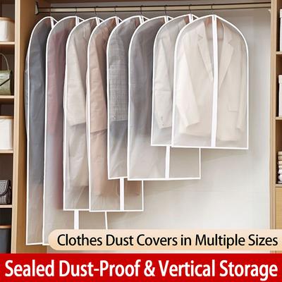 All Purpose Clothes Dust Cover,Reusable Hanging Garment Bag,Transparent Suit Protector for Wardrobe,Travel,Breathable,for Suits,Coats,Dresses