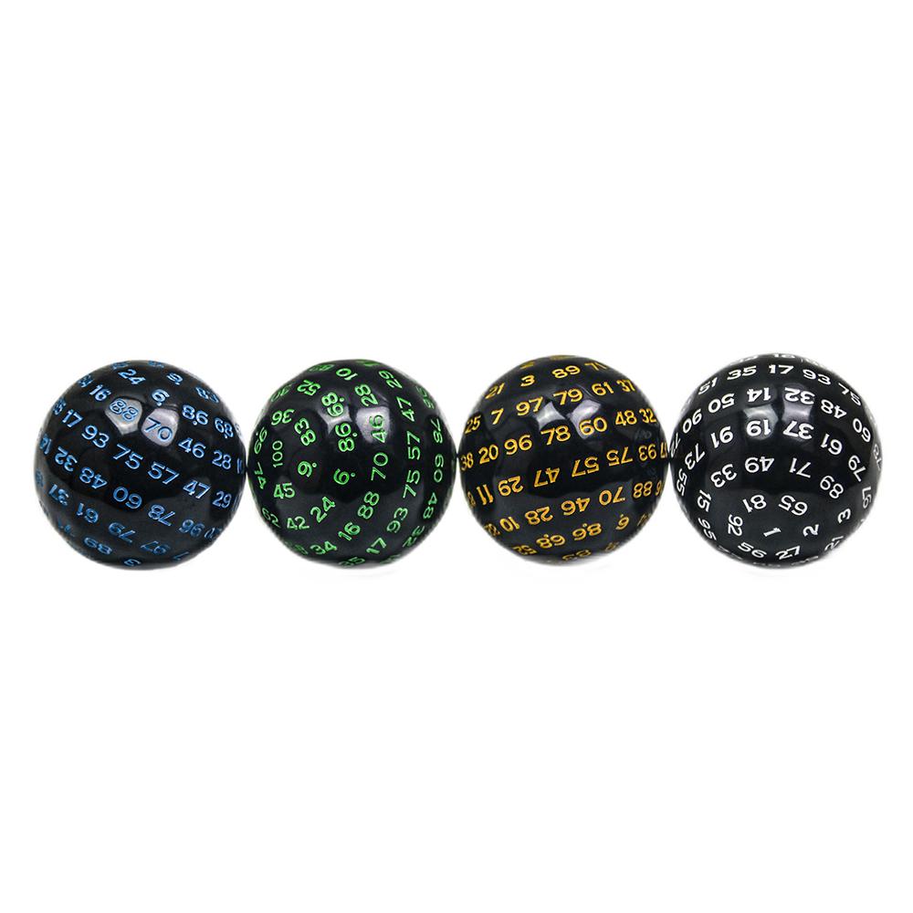 Multi Sided Dice 100 Sided Numbers Acrylic D100 49mm Black with Case for Fun Kids Party Entertainment
