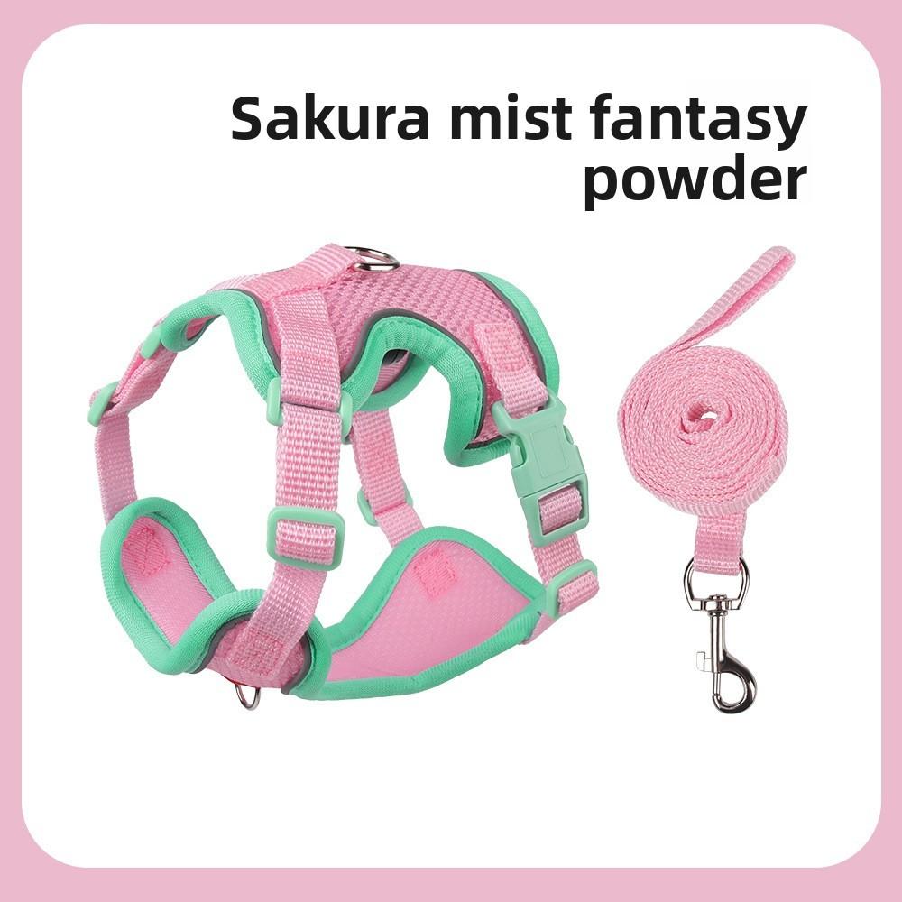

Pet Dog Leash With Breathable Nylon Material For Outdoor Walks And Antilost Safety S розовый