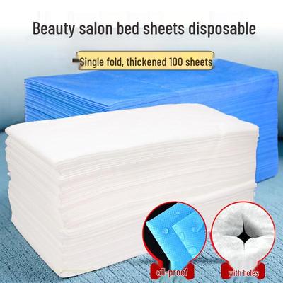 Thickened Non-Woven Disposable Bed Sheets - Breathable, Waterproof & Oil-Proof for Beauty Salons & Massage Tables