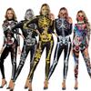 Fashionable Skeleton Jumpsuit For Women With Long Sleeves And Zipper Design