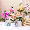 1Pcs Butterfly Fake Orchid Bonsai Artificial Flower Plant Dining Table Home Room Office Vase Accessory Wedding Decoration 27cm