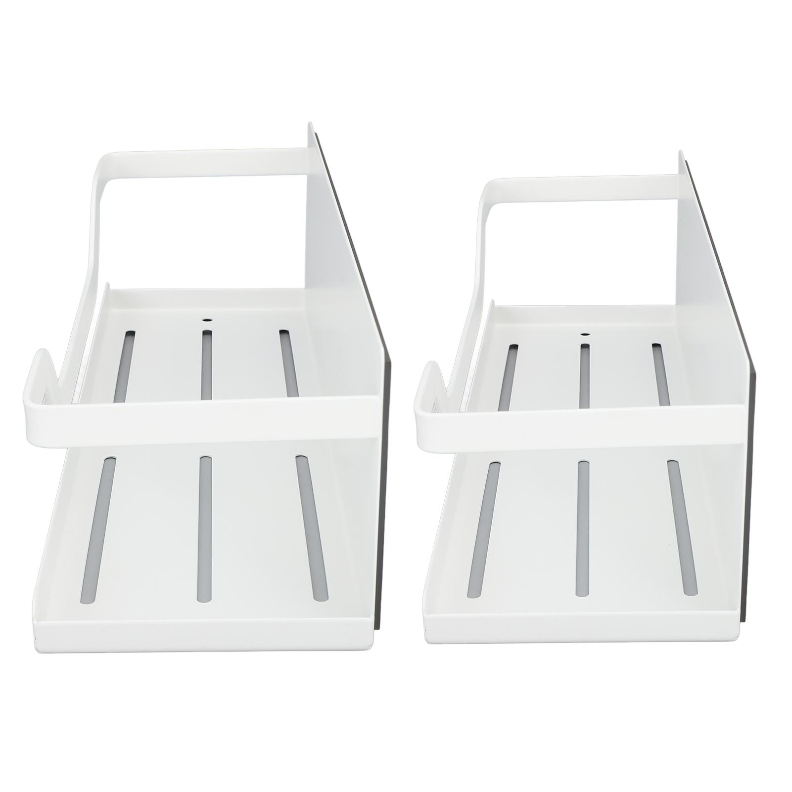 2PCS Magnetic Spice Rack for Refrigerator Carbon Steel Space Saving Spice   Magnetic Shelf for Kitchen Jars Ssoning Bottles