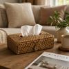 Eco Decx Handcrafted Rattan Tissue Box  Holder, Woven Tissue Paper Cover for Bathroom, Dining Table & Home Decor, 23 X 15 X 9 Cm