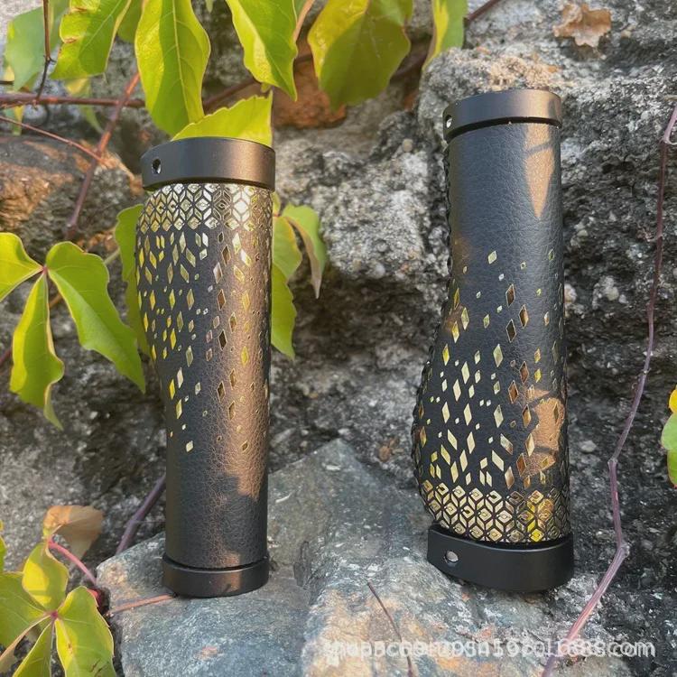 Retro Leather Shock-Absorbing Long-Distance Mountain Bike Grips