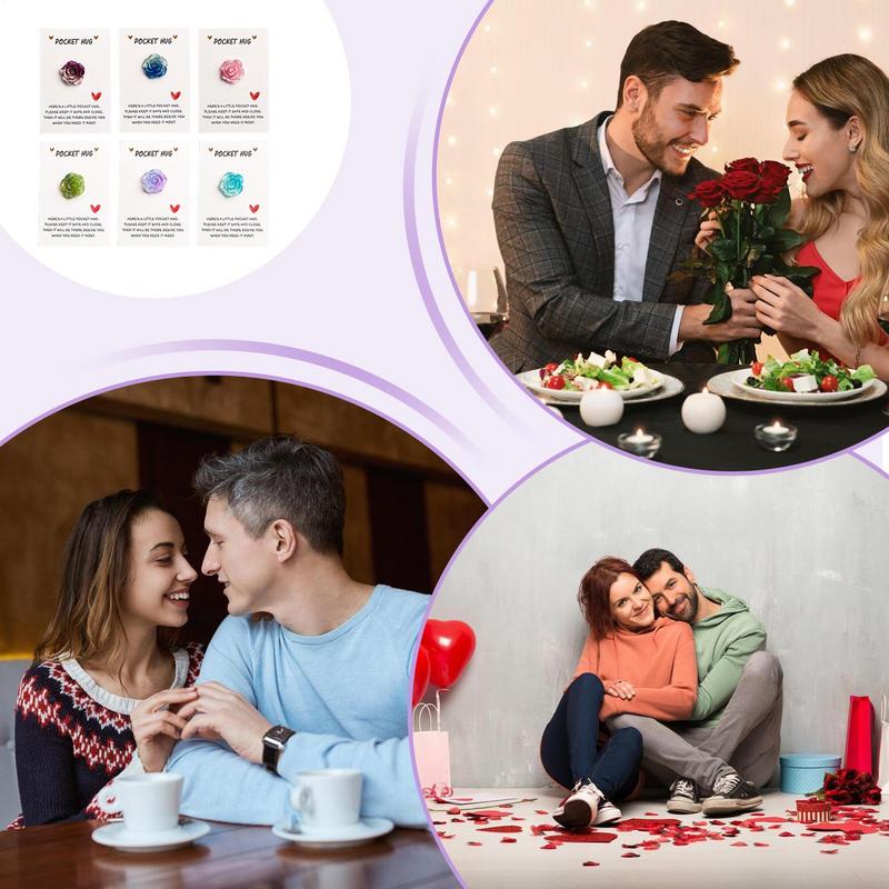 Pocket Hug Cards Sentimental Flower Hug Card Romantic 6X Positive Relationship Message For Boyfriend Girlfriend Valentines