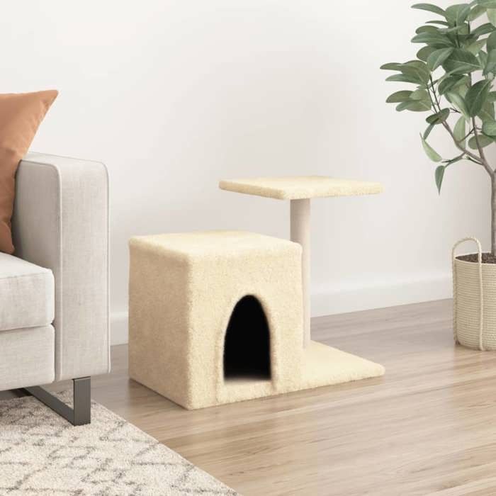 VidaXL Arbre à chat avec griffoirs en sisal crème 50,5 cm 172124