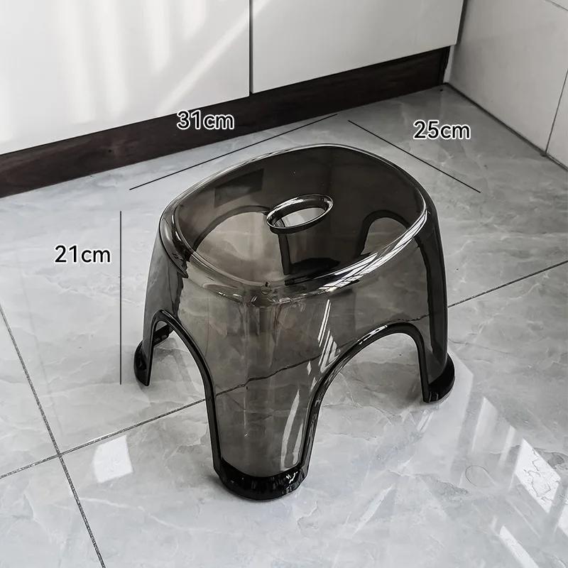 Bathroom Acrylic Shower Non-slip Stool Transparent Small Low Stool for Kids Home Living Room Bathroom Simple Modern Furniture