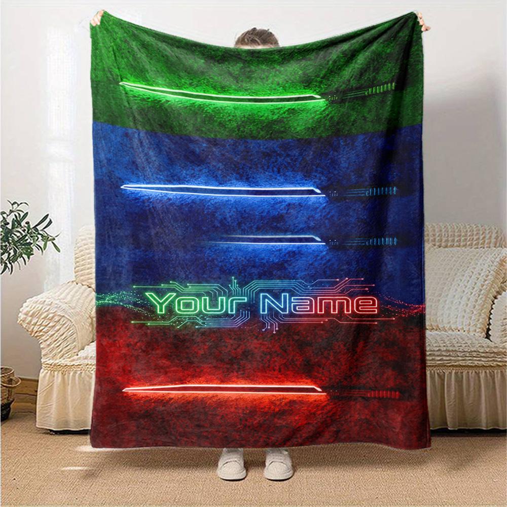 Star Wars Personalized Name Blanket Gift Personalized Blanket Comfortable Versatile for Livingroom Home Decor Couch Sofa Ideal for All Seasons