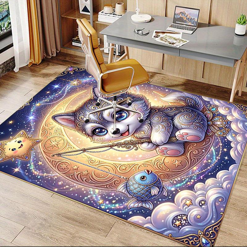1PC Moon Starry Night Non-Slip Floor Carpet Compatible for Office&Living Room&Bedroom&Dining room - Soft & Pattern-G0400